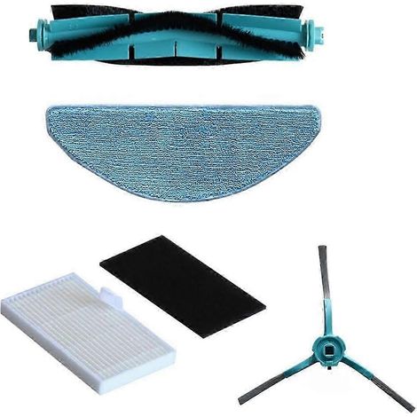 Repuestos para aspiradora robot Medion X41 SW: Cepillo lateral principal, filtro HEPA, paño de fregado, edición 0703 (1/4)