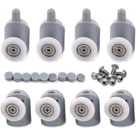 8 Pcs 23mm Galet Rouleau Roulette Roue pour Porte de Douche, Roulettes Coulissantes Porte Salle de Bain (1/4)