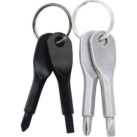 tournevis - 4pcs Tournevis En Acier Inoxydable Tte Plate Tte Plate Avec Porte-cls Mini Tournevis Ensemble D'outils Extrieur Multifonction (1/5)