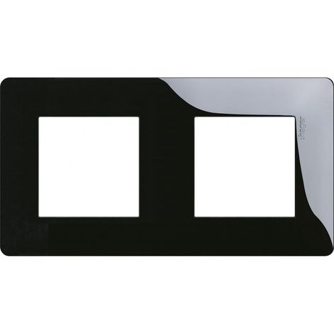 Essensya plaque 2 postes réversible entraxe 71mm Noire (WE402N)
