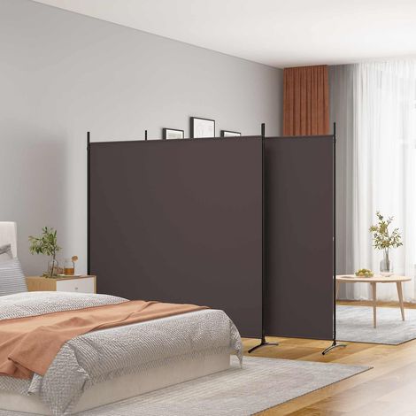vidaXL Biombo divisor de 3 paneles de tela marrón 525x180 cm (1/5)