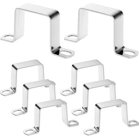 colliers tube carré, collier de serrage 40x40 mm en acier inoxydable 304, pour fenêtres et conduites (1/5)