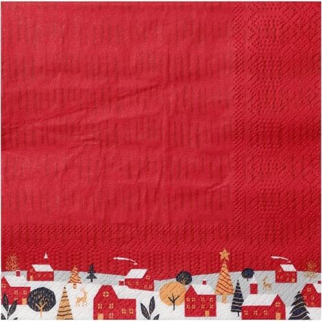 Eglo Servietten X-Mas Pasig rot 16,5 x 16,5 cm - 20er Pack Servietten (1/3)