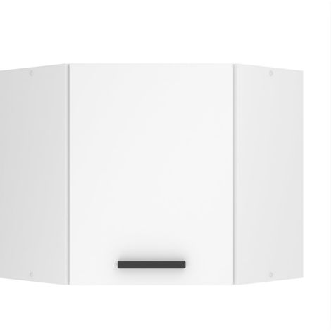 BELINI Meuble Haut Cuisine SGN60 I Meubles de Cuisine - Mural, Rangements, 1 Porte I Taille: 60 x 60 x 58 cm I Armoire Murale d'angle avec Poignée en Métal I Couleur: Blanc Mat (1/5)