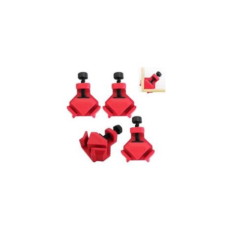 Jeu de 4 équerres de serrage, pour panneaux jusqu'à 26 mm d'épaisseur, force de serrage de 25 kg pour le collage, équerre à angle droit pour outils de travail du bois et soudage