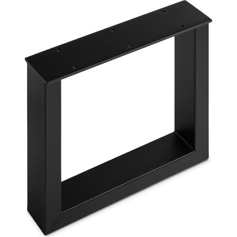2er Pack - Tischgestell TAB Stahl schwarz matt Profil 80 x 40 mm (Höhe: 420 mm / Tiefe: 430 mm)