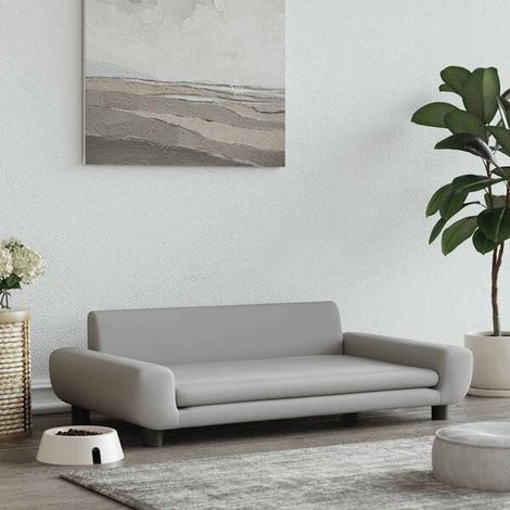 Panier pour chien gris clair, 100x54x33 cm, velours.