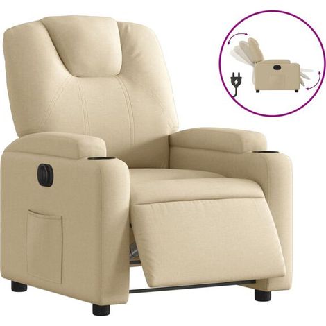Chaise électrique inclinable en tissu beige – Fauteuil releveur médical avec dossier réglable, repose-pieds escamotable et contrôle manuel, idéal pour seniors et personnes à mobilité réduite (1/5)