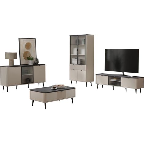 Conjunto de salón Lufela 120, Cachemira + Mármol gris
