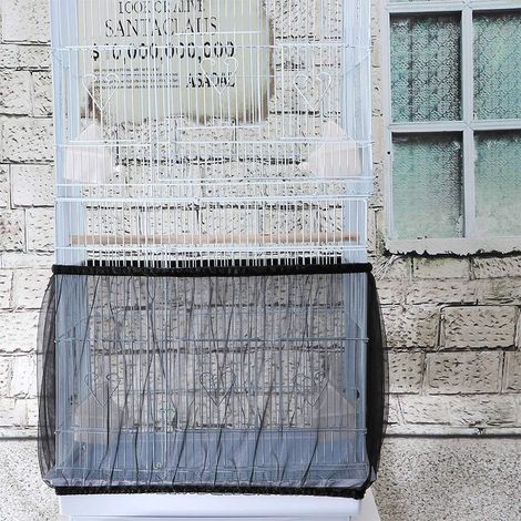 Filet De Protection Pour Cage À Oiseaux - Housse De Cage En Nylon Maille Élastique Aérée De Protection (1/5)