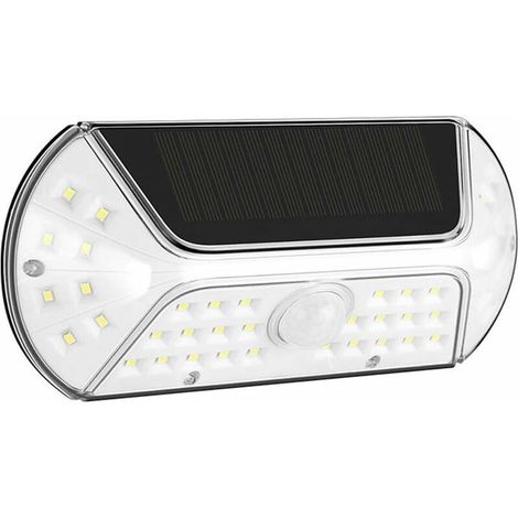 Lampe solaire extérieure 40 LED avec détecteur de mouvement, étanche et sans fil, pour garage, jardin ou terrasse.-AquaForge