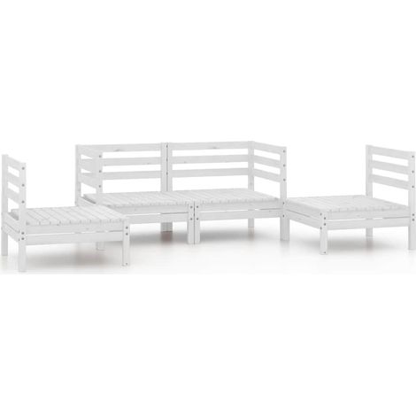Maison Exclusive - Set Divani da Giardino 4 pz Bianco in Legno Massello di Pino (1/5)