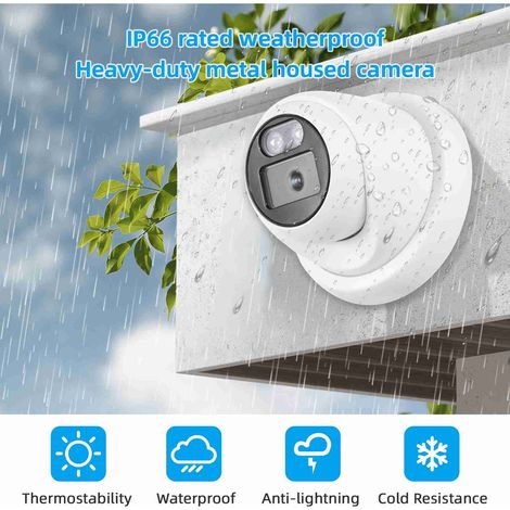 Caméra de surveillance 2MP haute définition résistante à l'eau pour la maison, l'école et le jardin. (1/5)