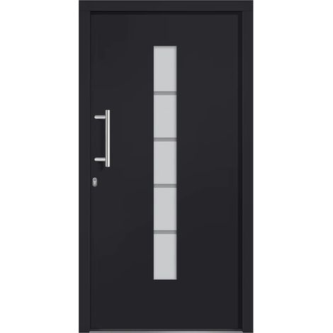 Porta d'Ingresso in Alluminio e PVC Antracite 100x200 cm vidaXL