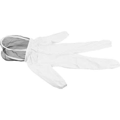 Combinaison d'apiculture une pièce avec voile et capuche pour enfants (blanc, taille M) (1/5)
