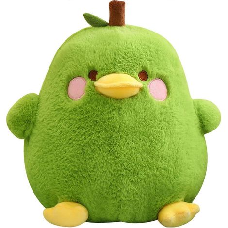 Coussin en peluche mignon en forme de poire et de canard, jouet en peluche fruit pour enfants, vert 12 pouces (1/5)
