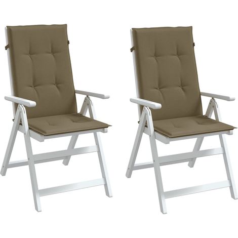 Hochlehner-Auflagen 2 Stk. Melange Taupe 120x50x4 cm Stoff