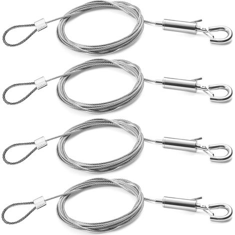4 x Adjustable Hanging Wire for Photo Frame, 2 m, Stainless Steel Cable, 1.5 mm, Metal Wire for Hanging Garden Home (1/5)