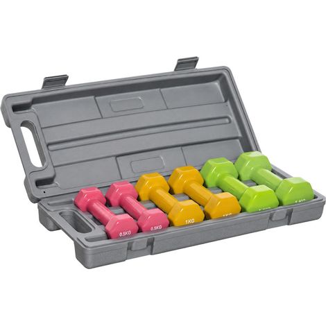 Rangement et transport faciles avec ce kit haltères en acier et PU, 0,5 à 1,5 kg, pour la gym à la maison (1/5)