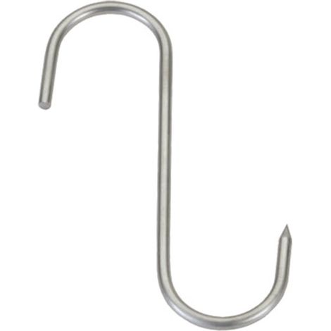 Confezione blister da 3 ganci da macellaio, lunghi 8 cm e spessi 4 mm, realizzati in acciaio inox 18/8. (1/2)