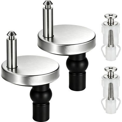 2 x Fixations pour abattant WC, vis universelles en acier inoxydable (1/5)