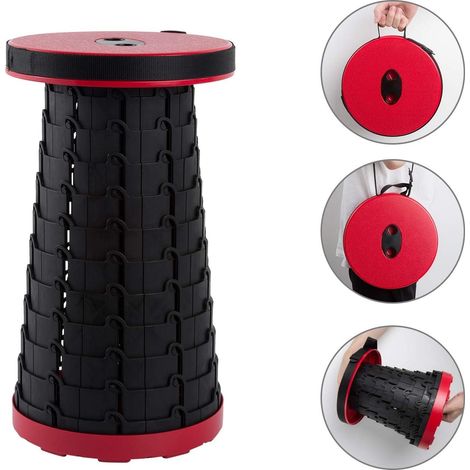 Taburete reposapiés portátil retráctil 72964 silla telescópica con asa