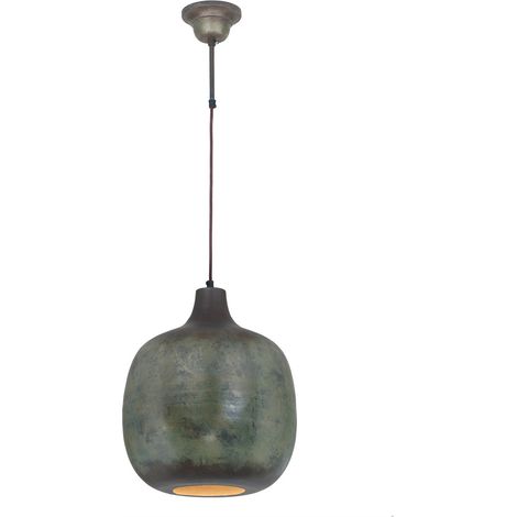 Lampada a sospensione Mican in ferro bronzo scuro (1/3)