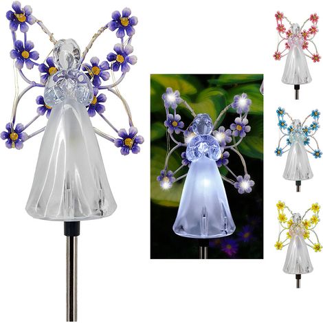 Lot de 2 guirlandes solaires LED en forme d'ange pour jardin, étanches, idéales pour Halloween et Noël. Décoration de jardin extérieur. (1/5)