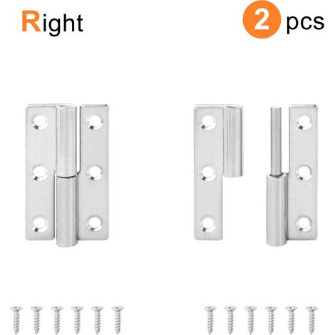 Charnières amovibles en acier inoxydable (64 mm R) - Lot de 2 - 270° - Noir - Pour portes de meubles de cuisine, placards et armoires (1/5)