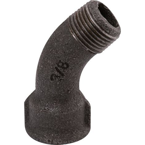 Raccord fonte noire coudé 45° à visser - MF 1'1/2 - Grand rayon - N° 40