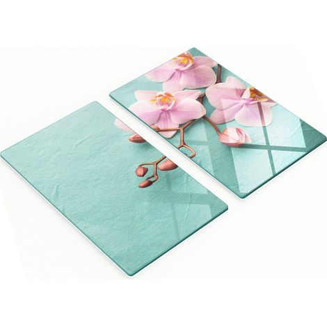 Tablas de vidrio decorativas multifuncionales para cocina, diseño de orquídea, 2x30x52 cm. (1/5)
