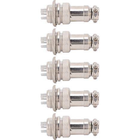 connecteur aéronautique (mâle/femelle) pour distribution de câbles, alimentation, châssis, connexions métalliques, GX16, 16 mm, 450 V, 7 broches (1/5)