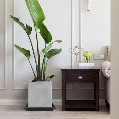 Lot de 2 soucoupes carrées pour plantes, grandes soucoupes extra-profondes en plastique, bacs de récupération d'eau, soucoupes pour pots de fleurs, soucoupes pour plantes en pot d'intérieur et d'extér (1/2)