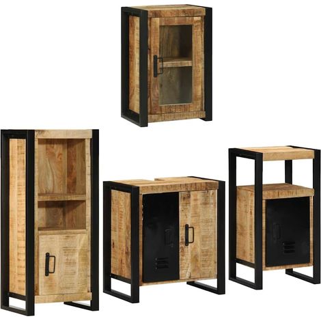 Maison Exclusive - Badezimmermöbel-Set 4 stk. Braun 55 x 35 x 60 (1/5)