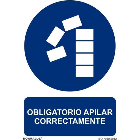 Señal Obligatorio Apilar Correctamente Con Tintas UV | ADHESIVOS DE VINILO - 100 x 150 mm (1/2)