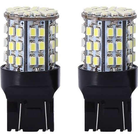 Lot de 2 ampoules LED de recul 12 V DC 7443 64SMD Blanc 6000 K Super lumineux Frein Stop arrière Ampoules LED 7443 7440 7444 7441 992 992 A W21W feu de freinage