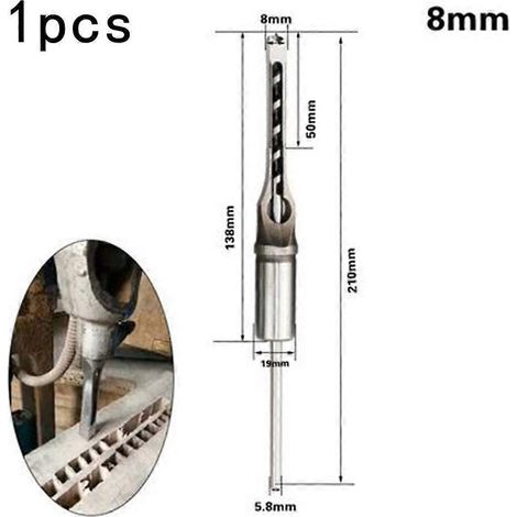 1/4 pièces Foret à bois 6,4/8/9/12,7 mm Outils électriques Foret à trou carré pour métal et bois