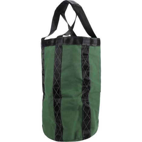 Seau à outils en toile, rangement polyvalent, sac de transport robuste avec base renforcée pour la construction, le jardinage, l'usage domestique 60x35cm.