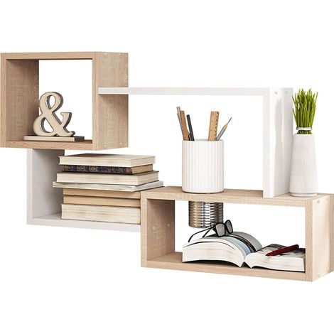 Mirjan24 – Étagère murale à suspendre 87x54x18 cm en plaque stratifiée – Bords en placage PVC – Design scandinave pour salon, cuisine ou bureau