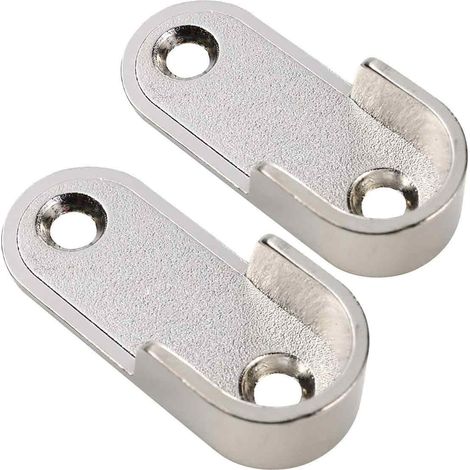 Support De Barre De Rangement - Pour Barres Plates 15 x 30 mm - En Alliage De Zinc Avec Plaqué Nickel - Pour Armoire Ou Boutique - Lot De 2 (1/5)