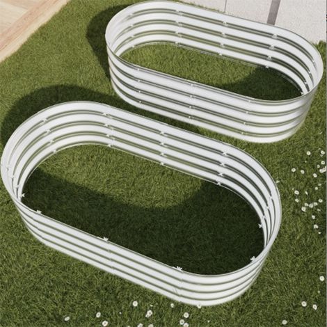 2er-Set hochbeet aus Metal Verzinkte Pflanzer erhöhte Gartenbett-Kit, Gartenbetten für im Freien für Gemüse, Blumen und Kräuter, Heavy Duty, rostbeständig, einfache Montage, 2pcs 4x2x1ft