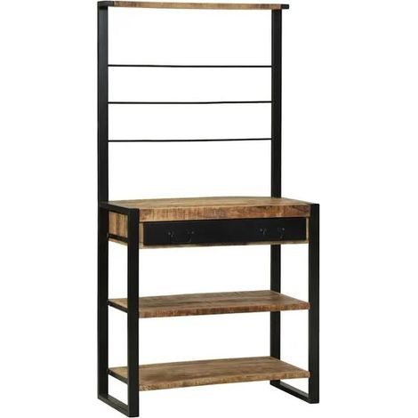 Étagère de rangement de cuisine marron et noir, 80 x 40 x 160 cm (1/5)