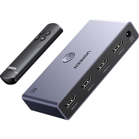 Switch HDMI 2.1 8K 60Hz Commutateur 4K 120Hz 3 Entrées 1 Sortie 1080P Dolby Vision Atmos HDR 3D Haute Vitesse 48Gbps Compatible avec PC PS5 PS4 Switch 2 Xbox One 360 DVD TV Box Projecteur (1/5)
