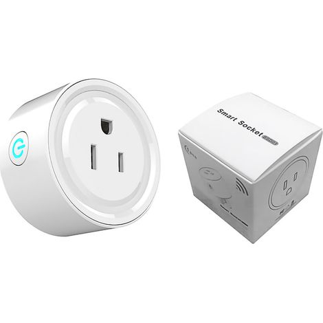 Prise connectée intelligente avec télécommande et commande vocale, 3 modes minuterie, prise secteur pour maison, fiche américaine 10A (1/5)