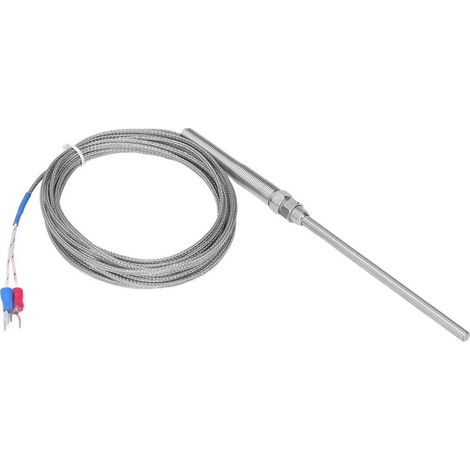 Sonde thermocouple type K 100mm, résistante jusqu'à 400°C, pour four, fourneau et usages industriels (1/5)