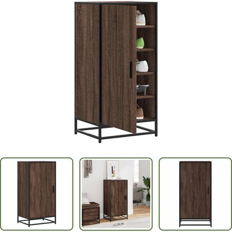vidaXL Schuhorganizer - Schuhregal Braun Eichen-Optik 48x38x97,5 cm Holzwerkstoff (1/5)