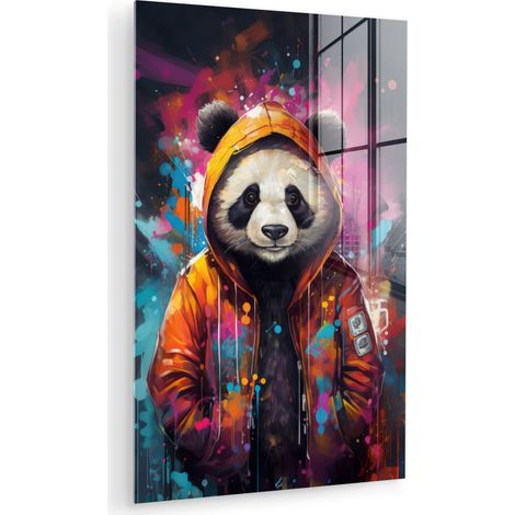 CUADRO DE METACRILATO Panda - Chaqueta - Graffiti - Naranja Cuadros Para Dormitorio 60x90 (1/5)