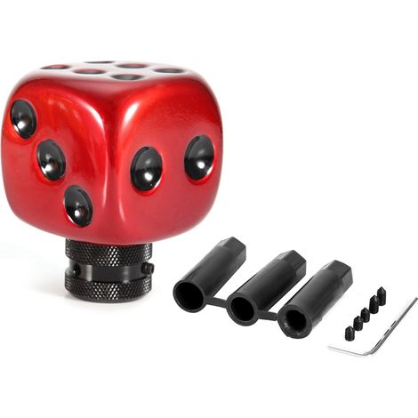 Pommeau de levier de vitesse universel rouge en forme de dé modifié pour voiture (1/5)