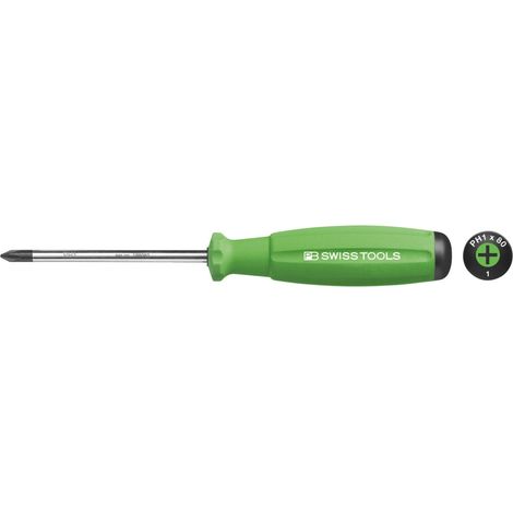 PB Swiss Tools Schraubendreher, für Phillips, mit 2K-SwissGrip-Heft, Kreuzschlitzgröße 1
