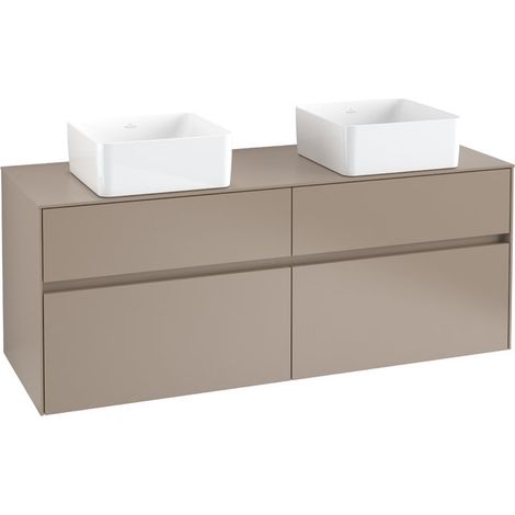 Meuble vasque COLLARO 1400 x 548 x 500 mm, blanc brillant
